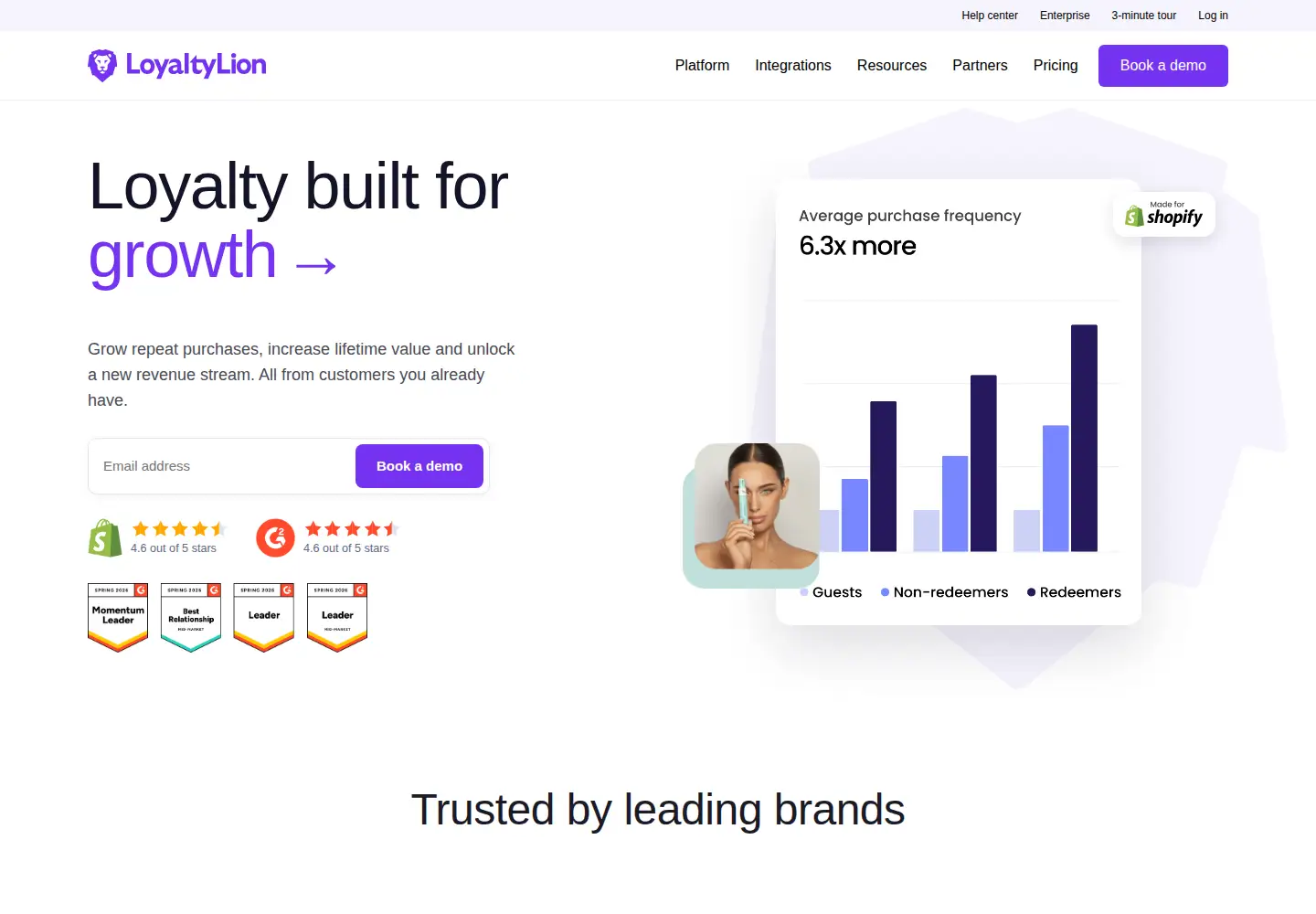 Captured homepage of loyaltylion.com in the current scan