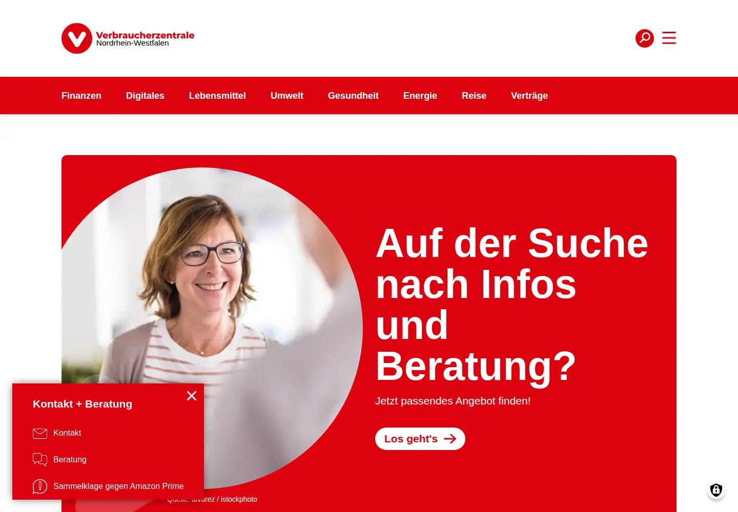 Screenshot of verbraucherzentrale.nrw