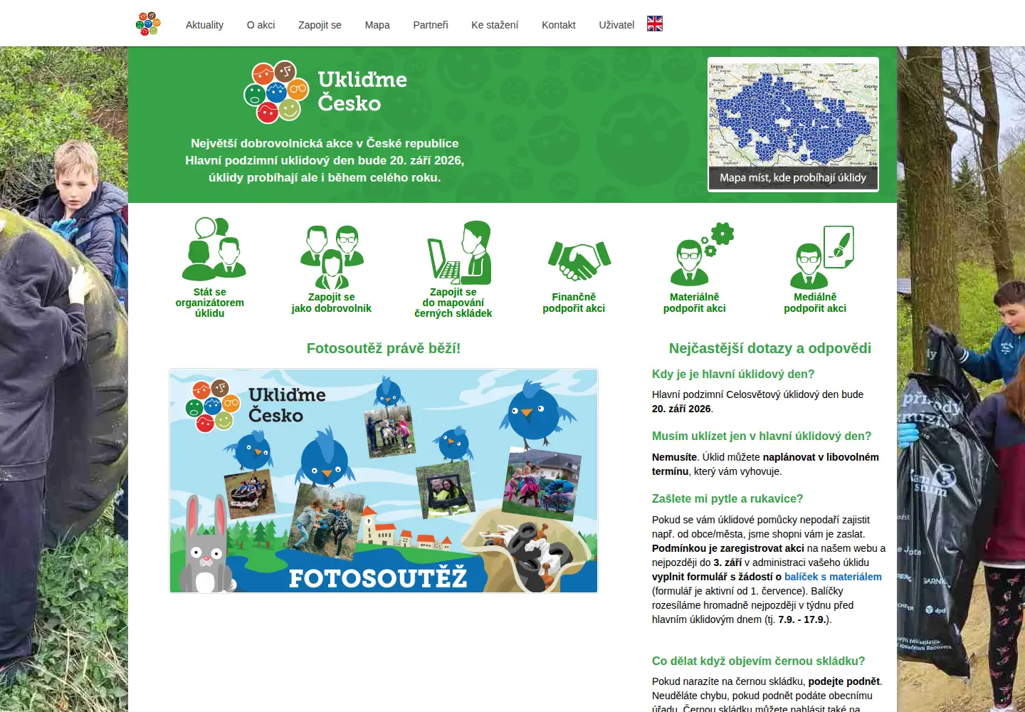 Captured homepage of uklidmecesko.cz in the current scan