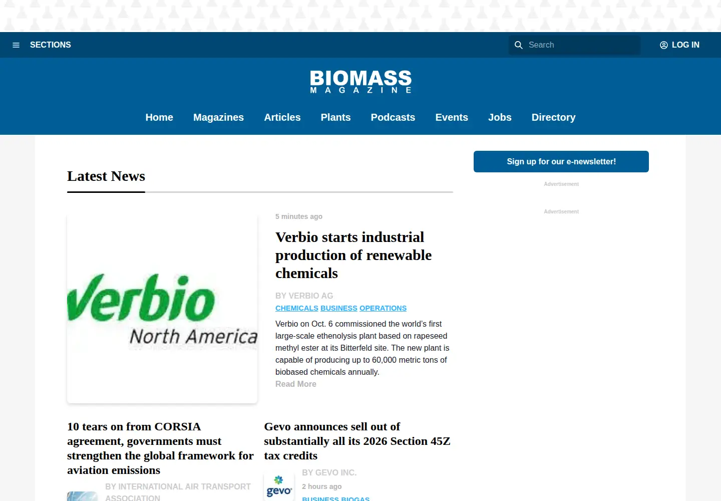 Screenshot of biomassmagazine.com