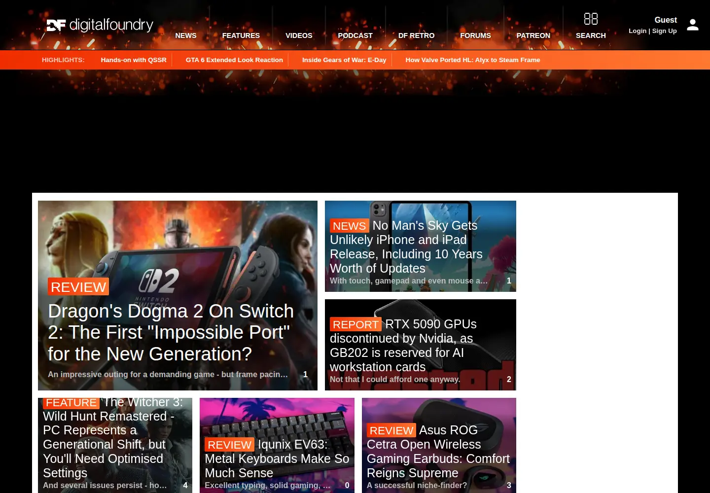 Screenshot of digitalfoundry.net