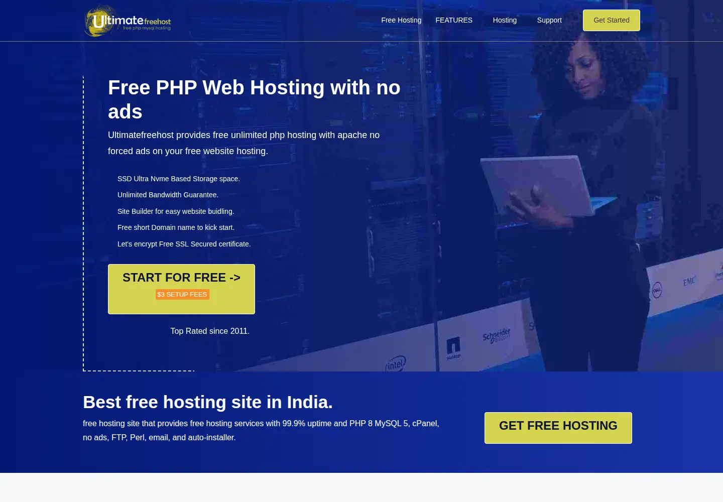 Screenshot of ultimatefreehost.in