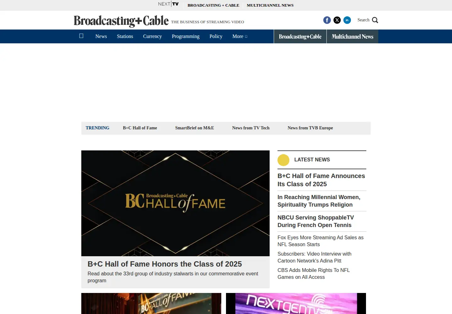 Captured homepage of broadcastingcable.com in the current scan