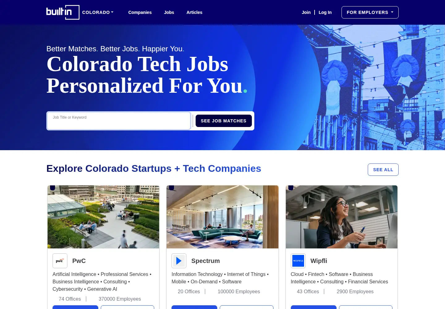 Captured homepage of builtincolorado.com in the current scan