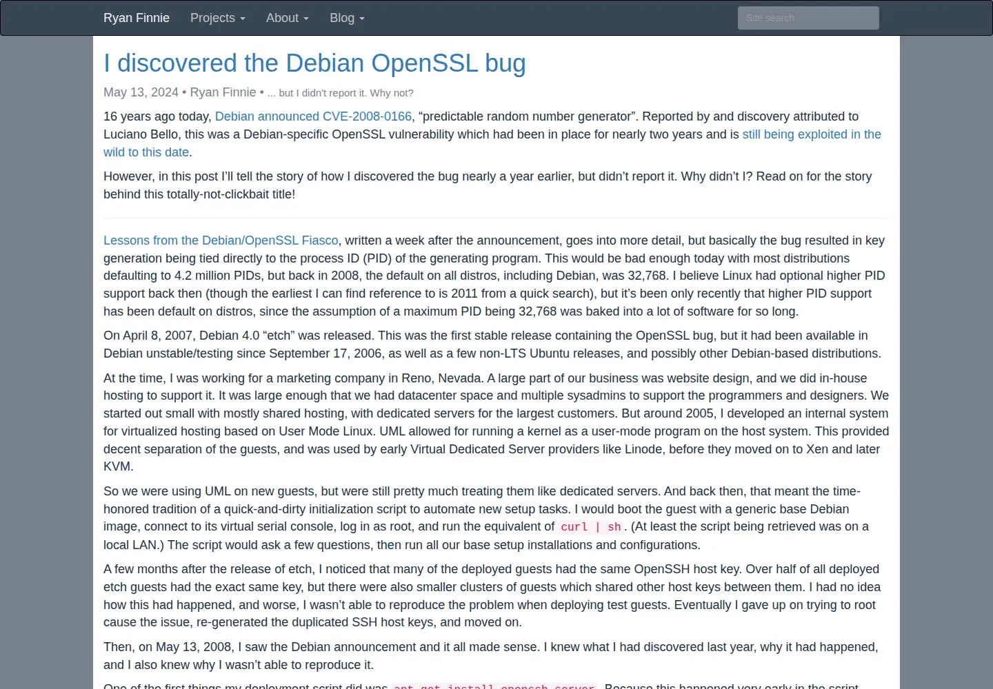Screenshot of finnie.org