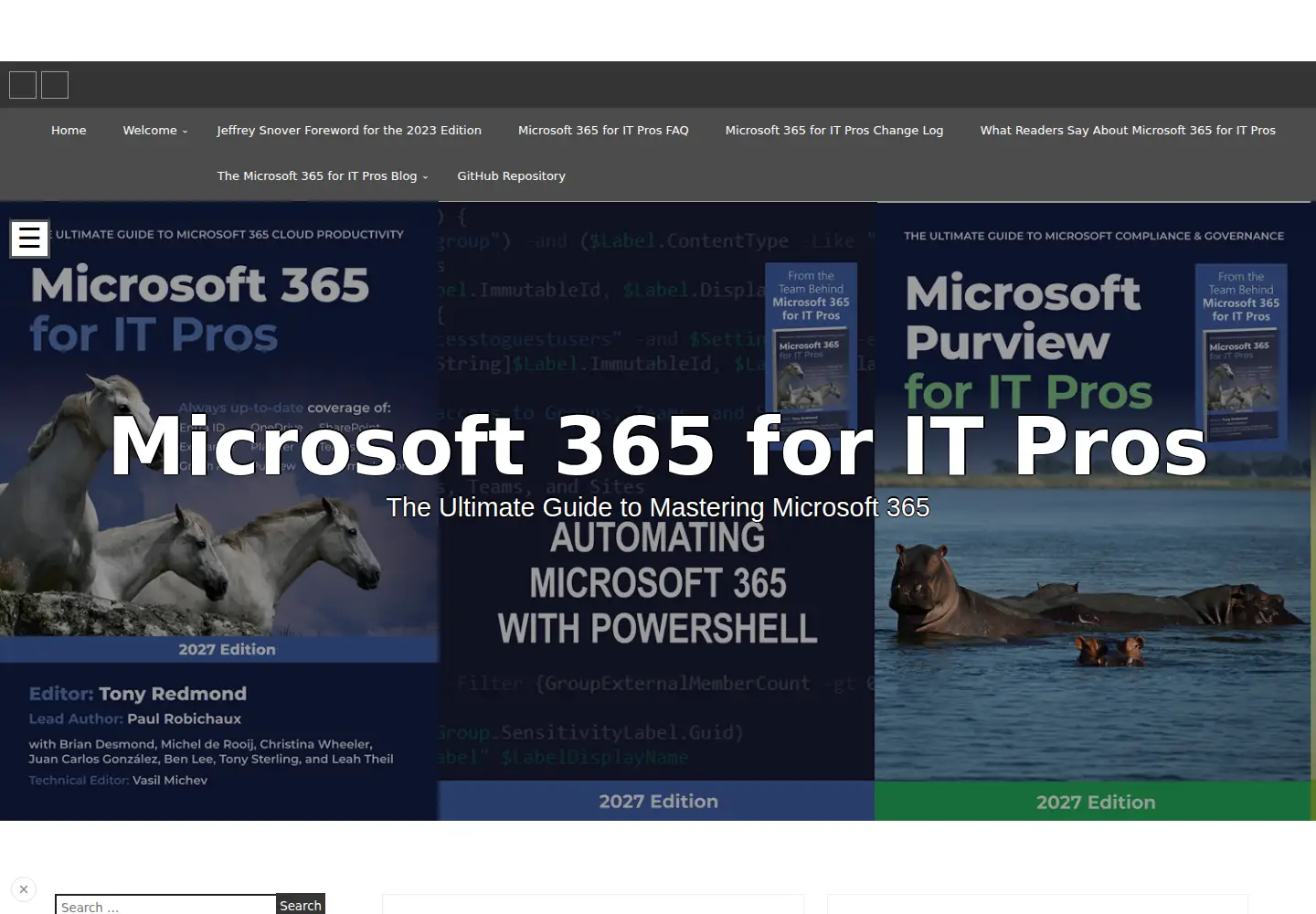 Captured homepage of office365itpros.com in the current scan