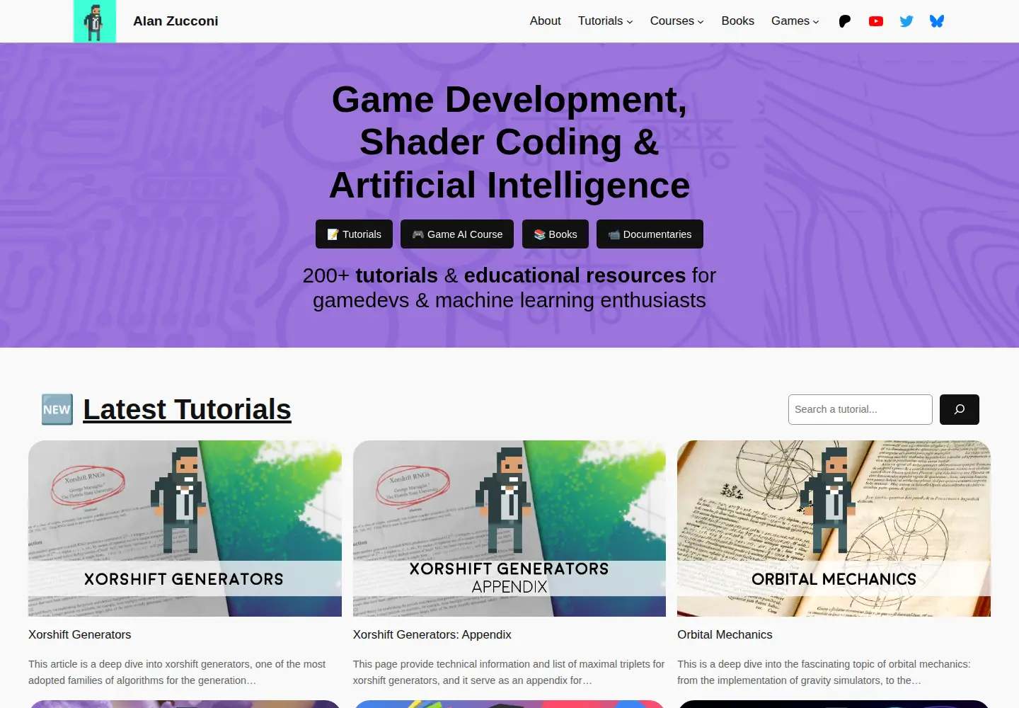 Screenshot of alanzucconi.com