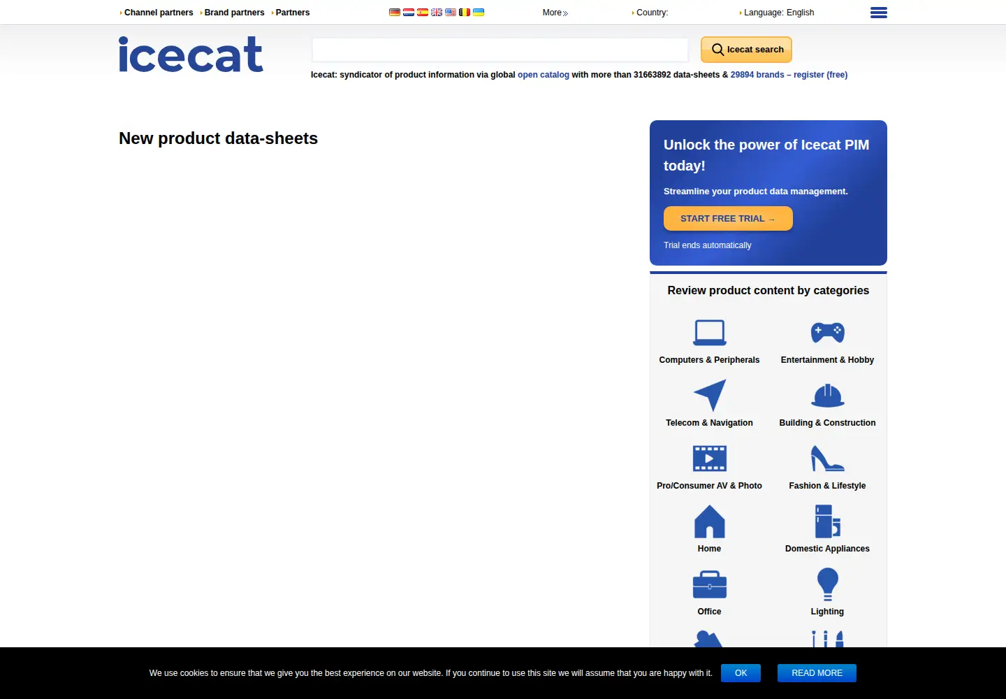 Screenshot of icecat.biz