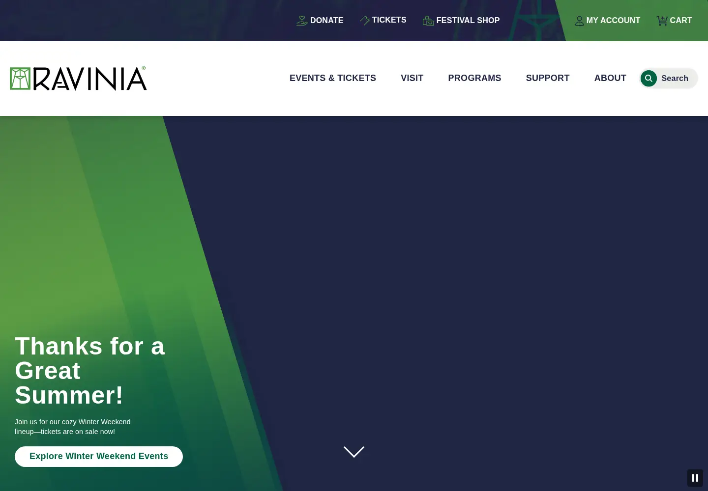 Screenshot of ravinia.org