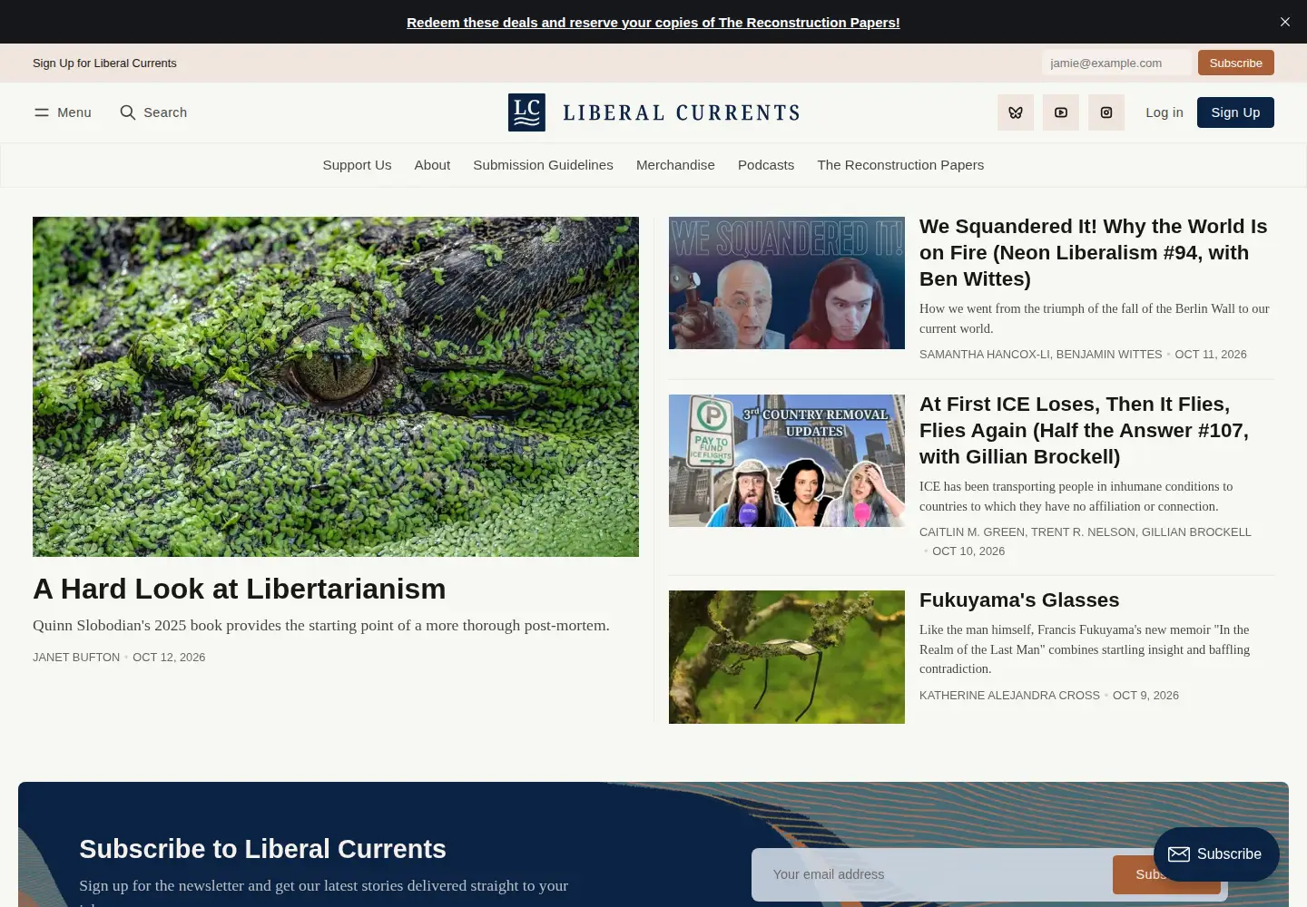 Screenshot of liberalcurrents.com