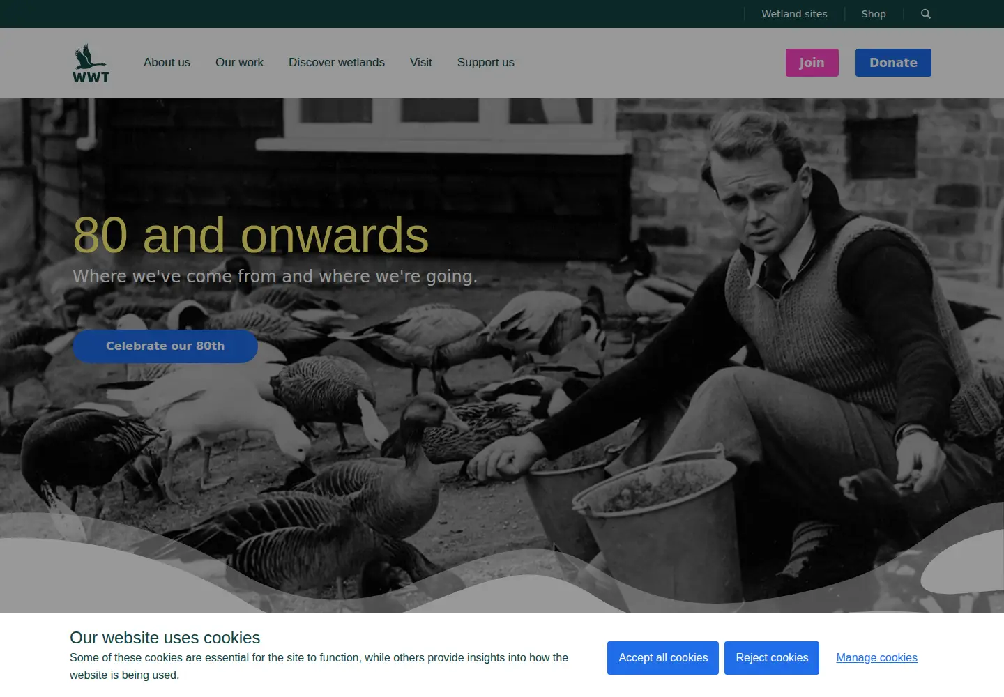 Captured homepage of wwt.org.uk in the current scan