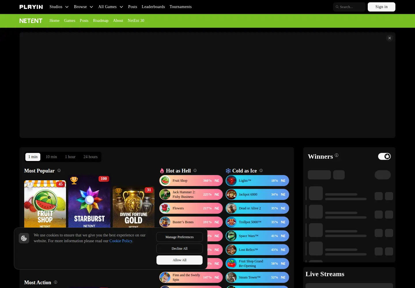 Screenshot of netent.com