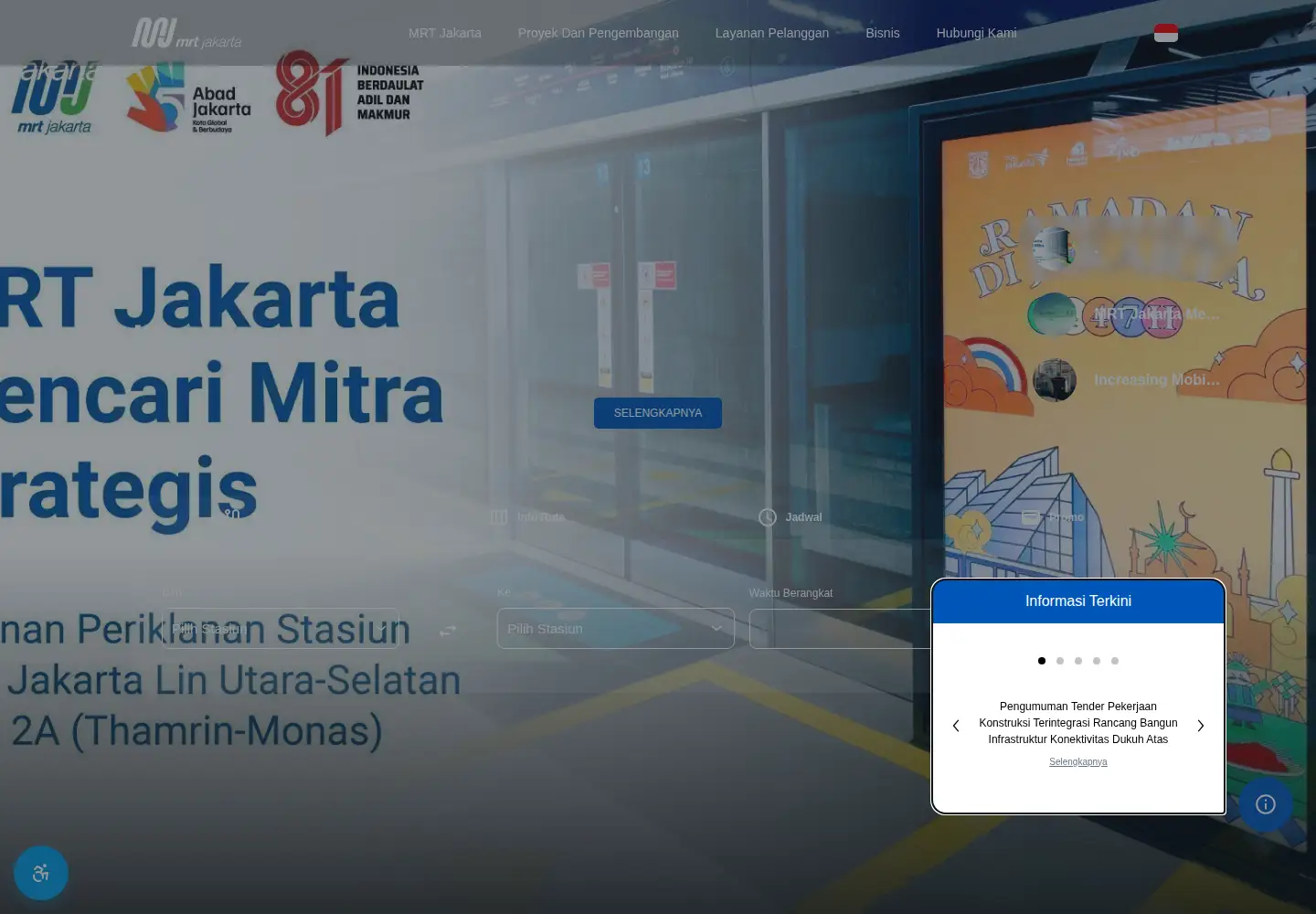 Captured homepage of jakartamrt.co.id in the current scan