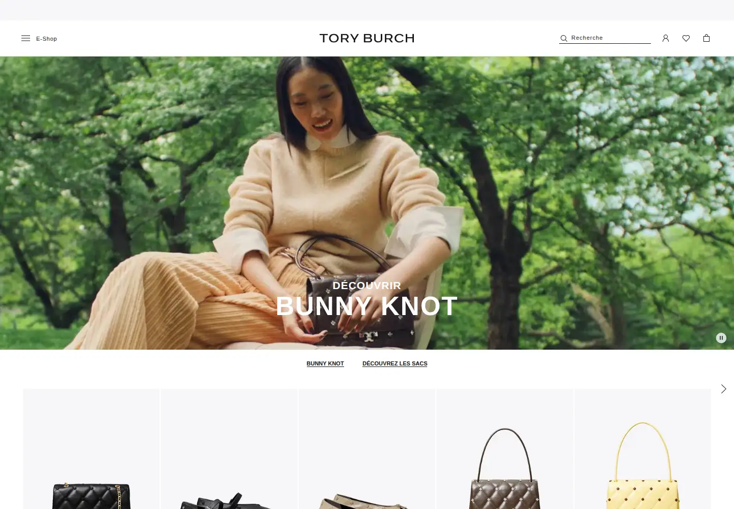 Captured homepage of toryburch.com in the current scan