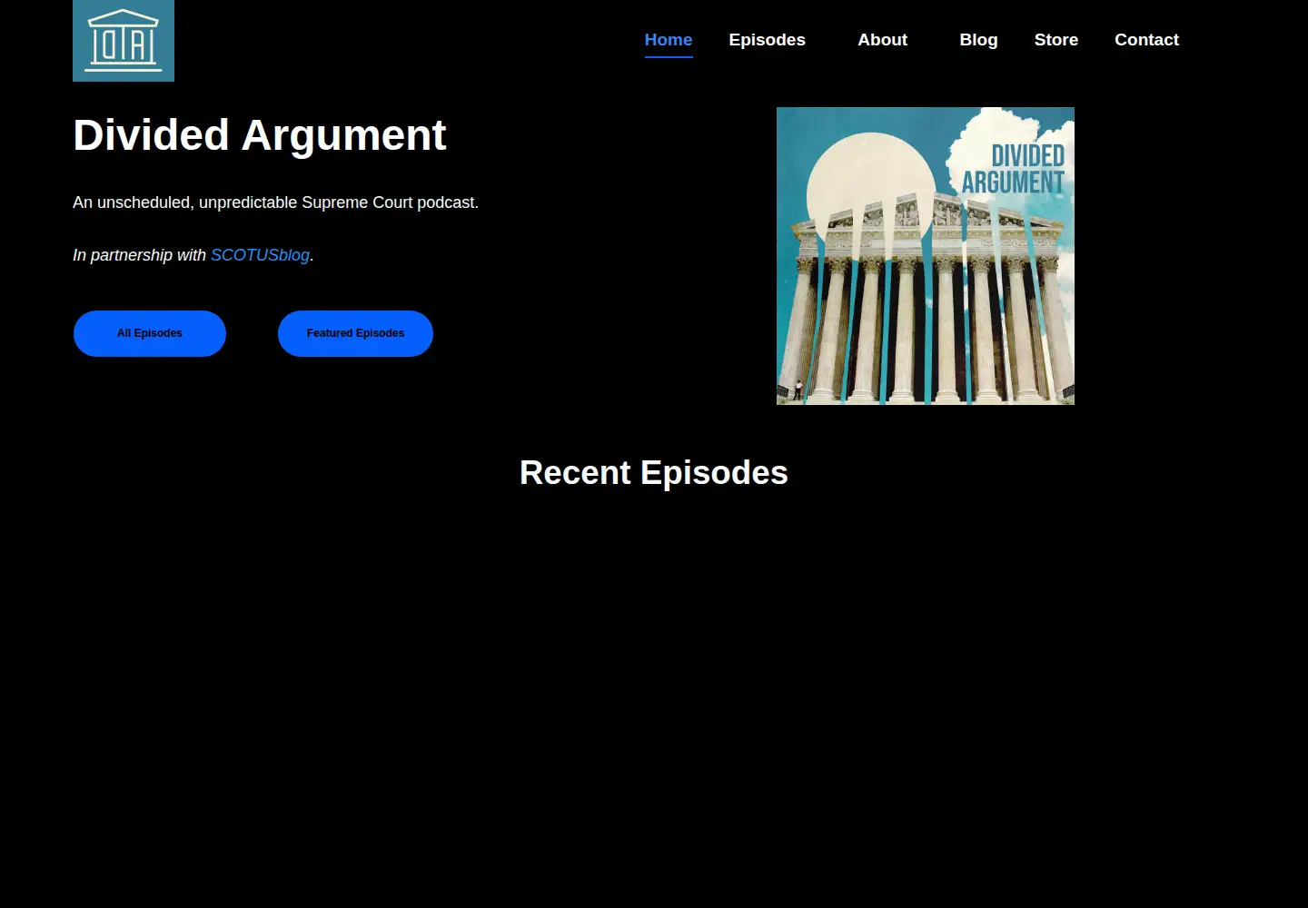 Screenshot of dividedargument.com