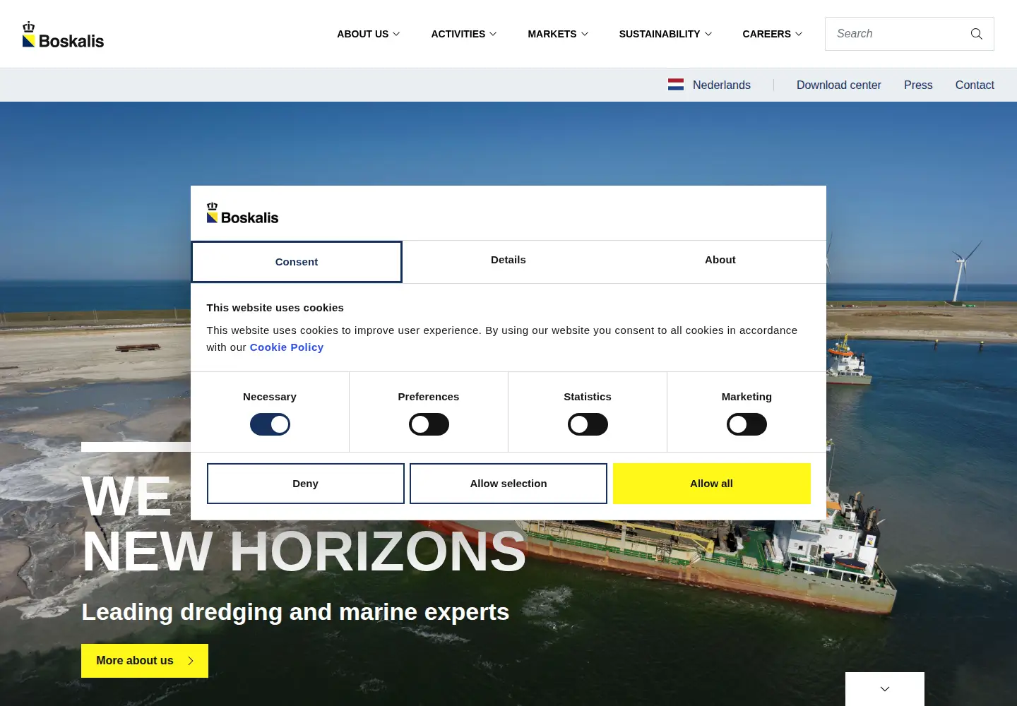 Captured homepage of boskalis.com in the current scan