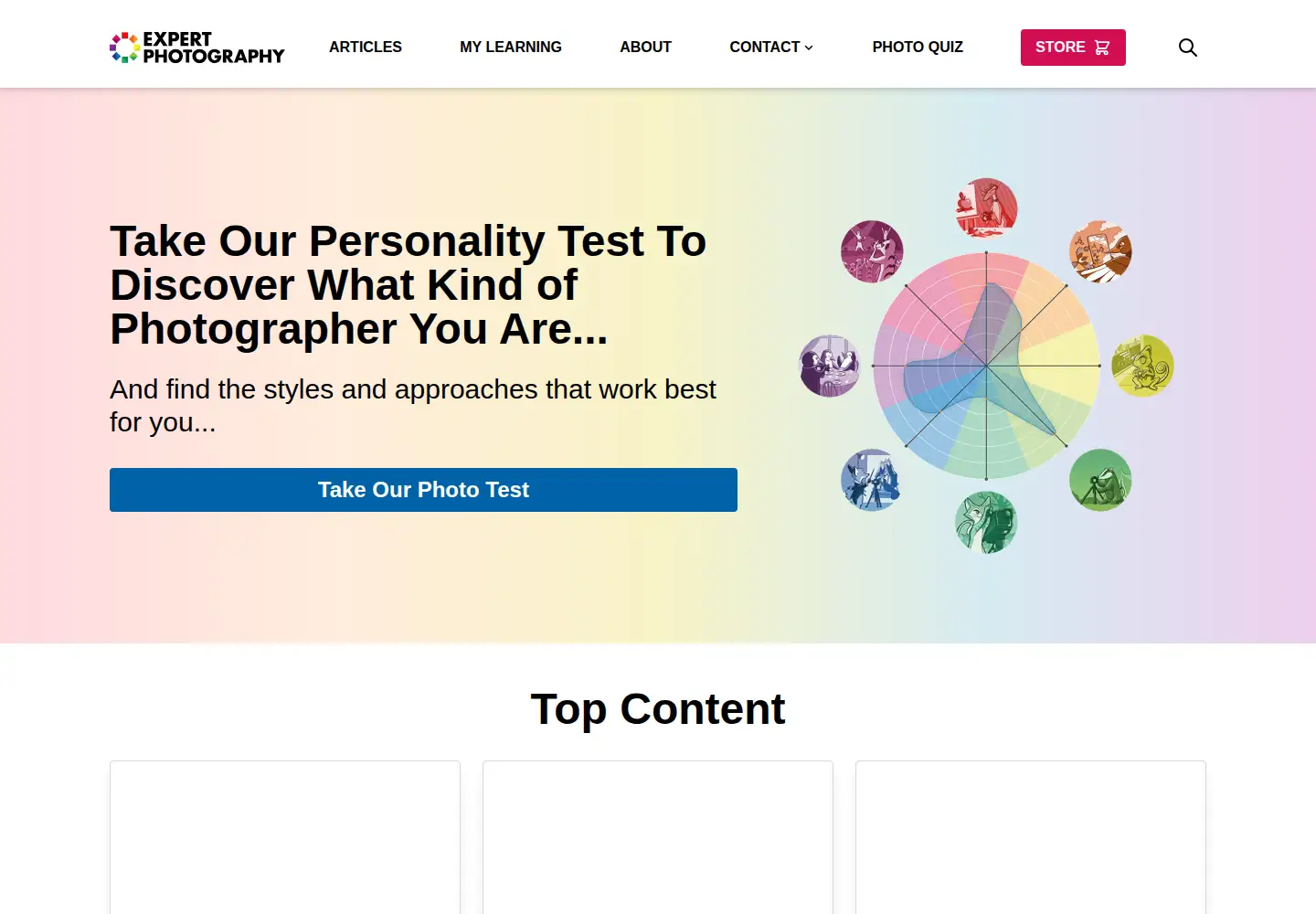 Screenshot of expertphotography.com