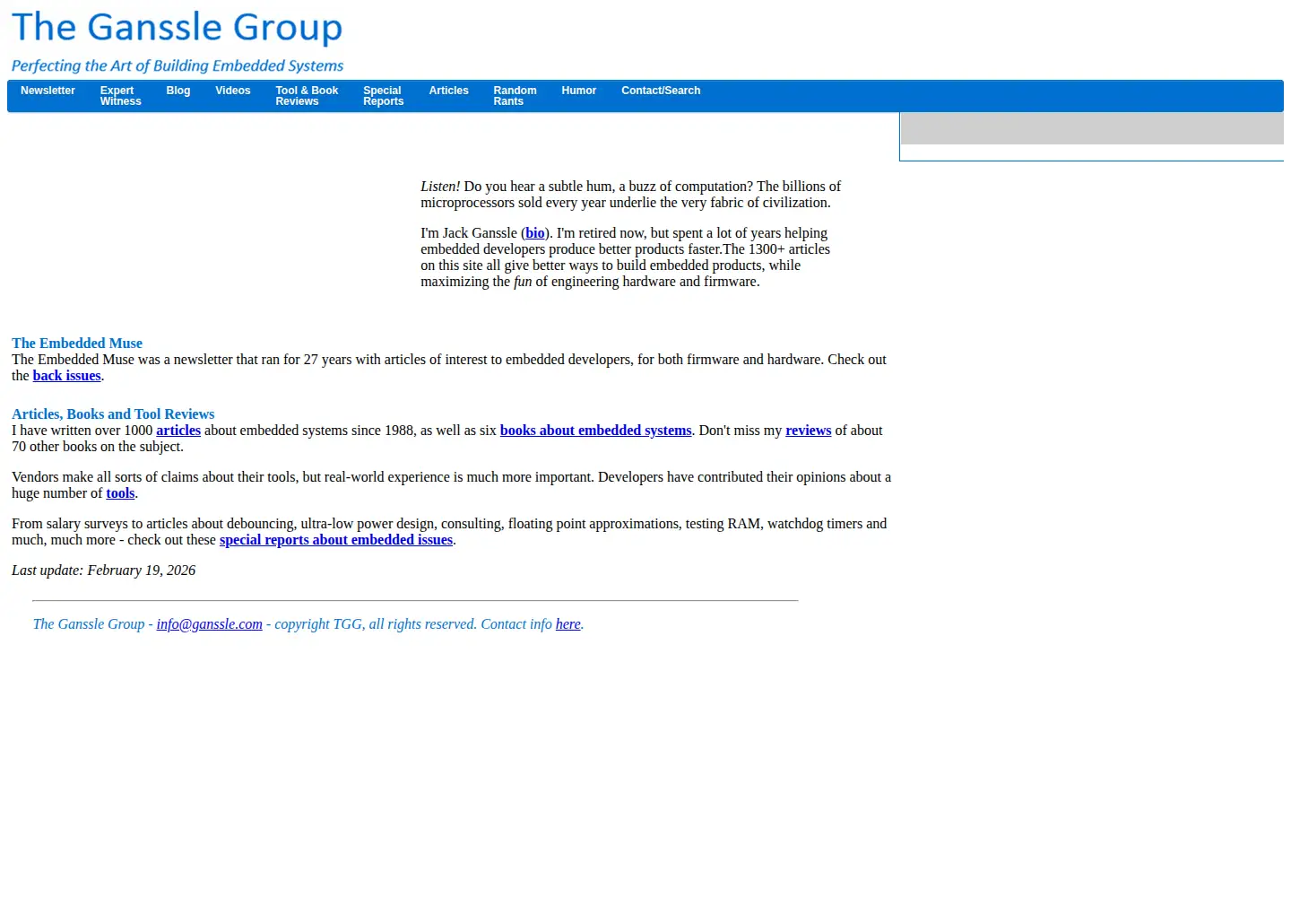 Screenshot of ganssle.com