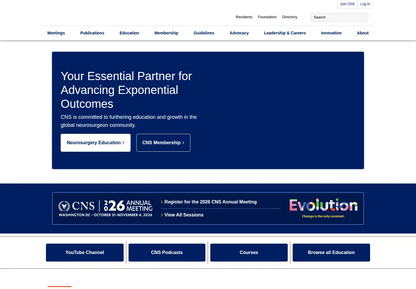 Screenshot of cns.org