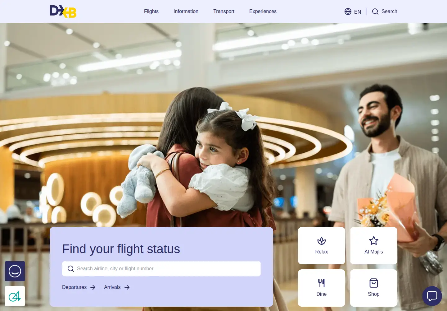Screenshot of dubaiairports.ae