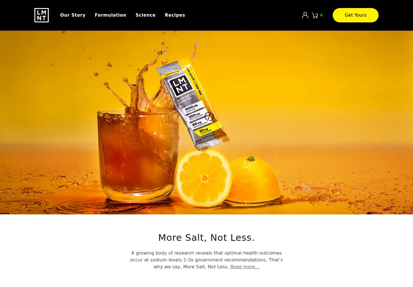 Screenshot of drinklmnt.com