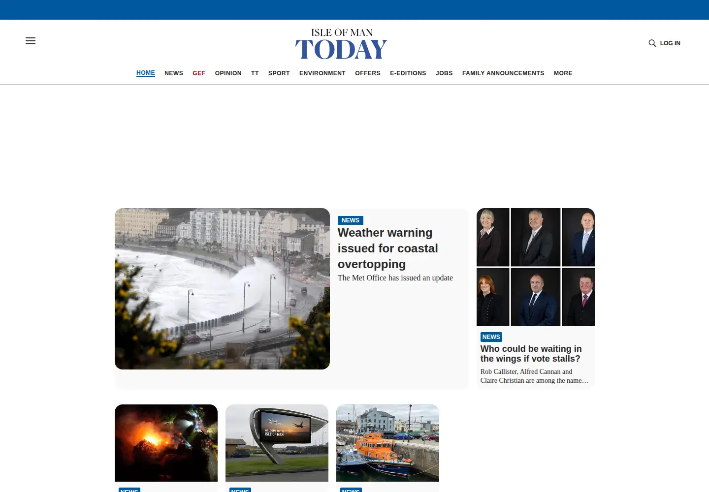 Captured homepage of iomtoday.co.im in the current scan