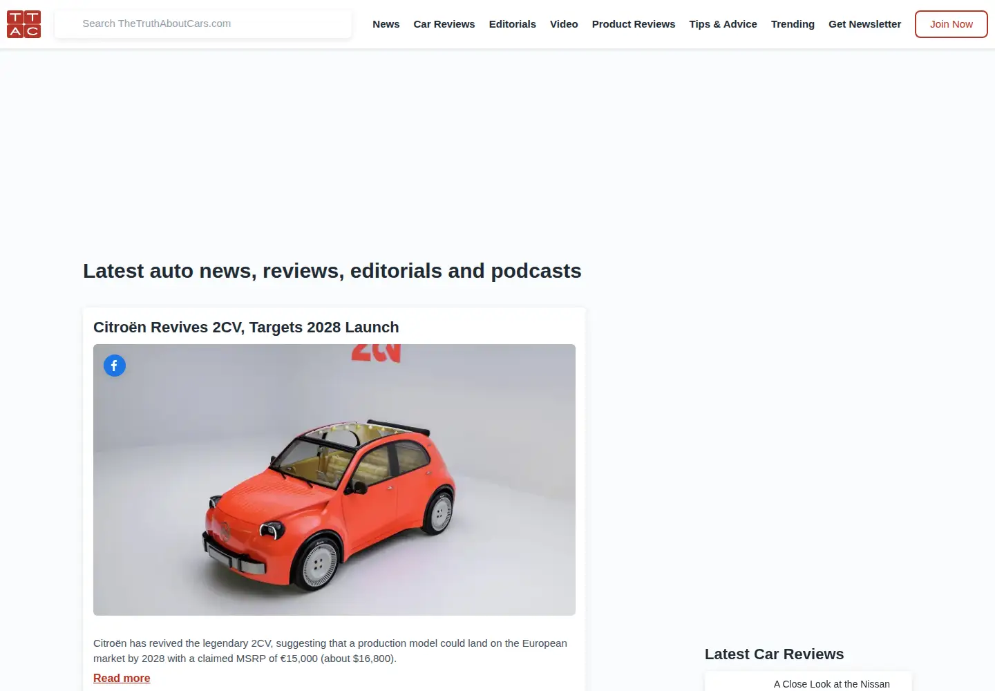 Screenshot of thetruthaboutcars.com