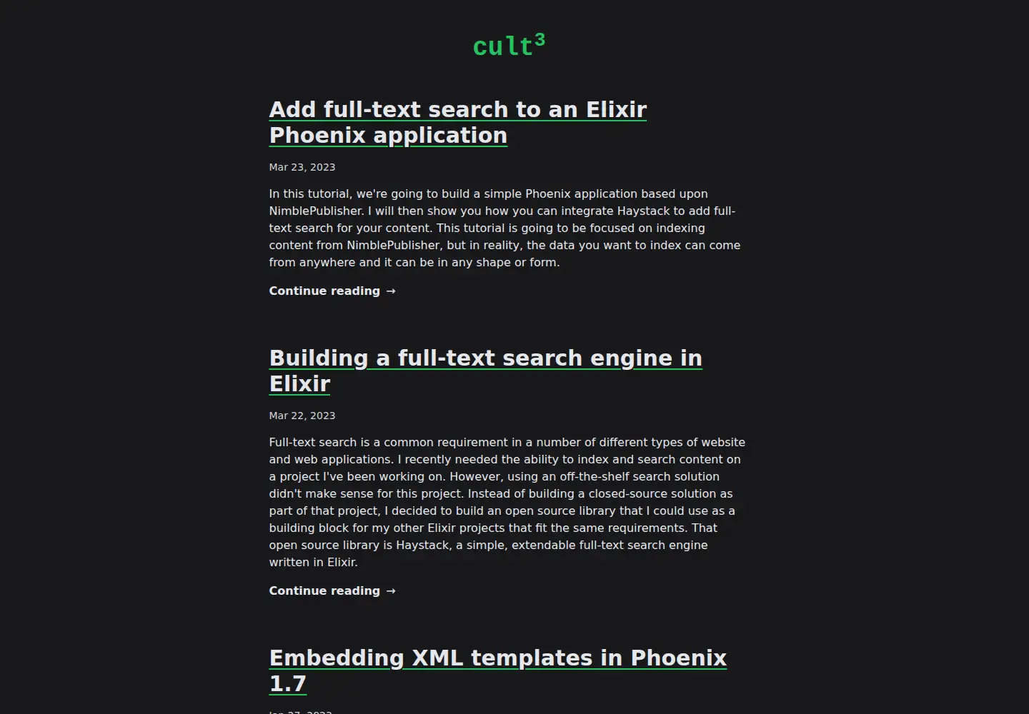 Captured homepage of culttt.com in the current scan