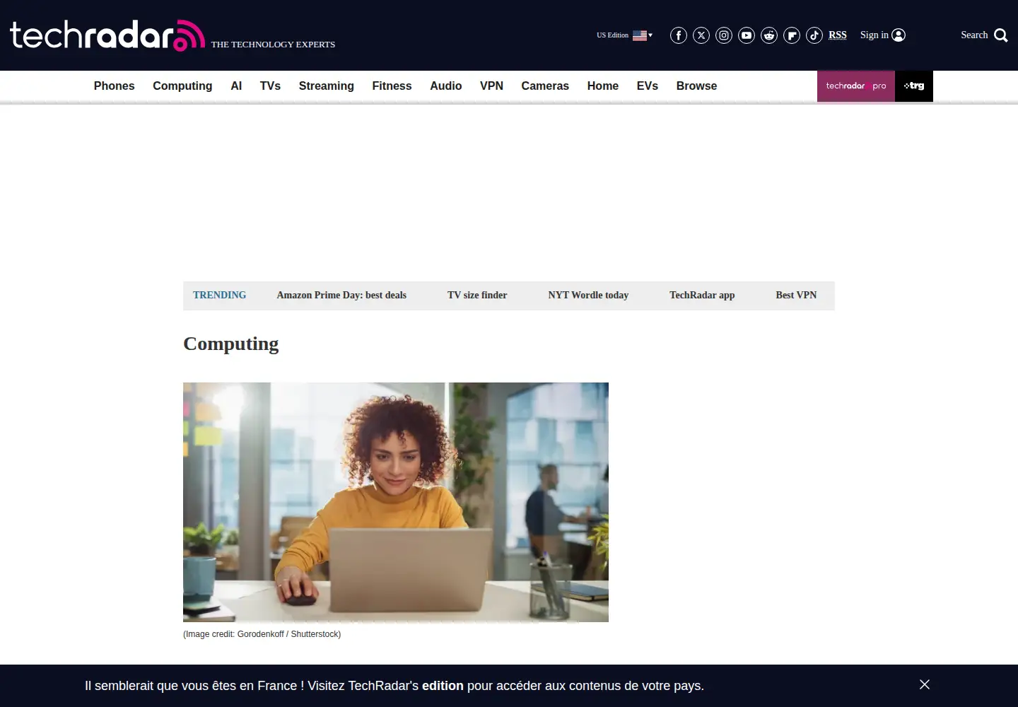 Captured homepage of pcauthority.com.au in the current scan