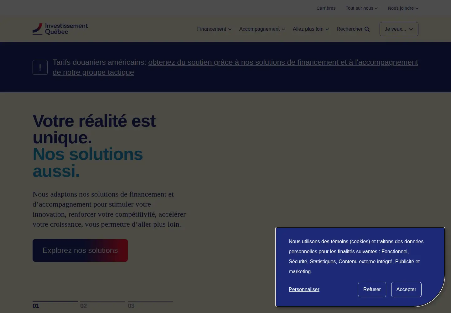 Captured homepage of investquebec.com in the current scan