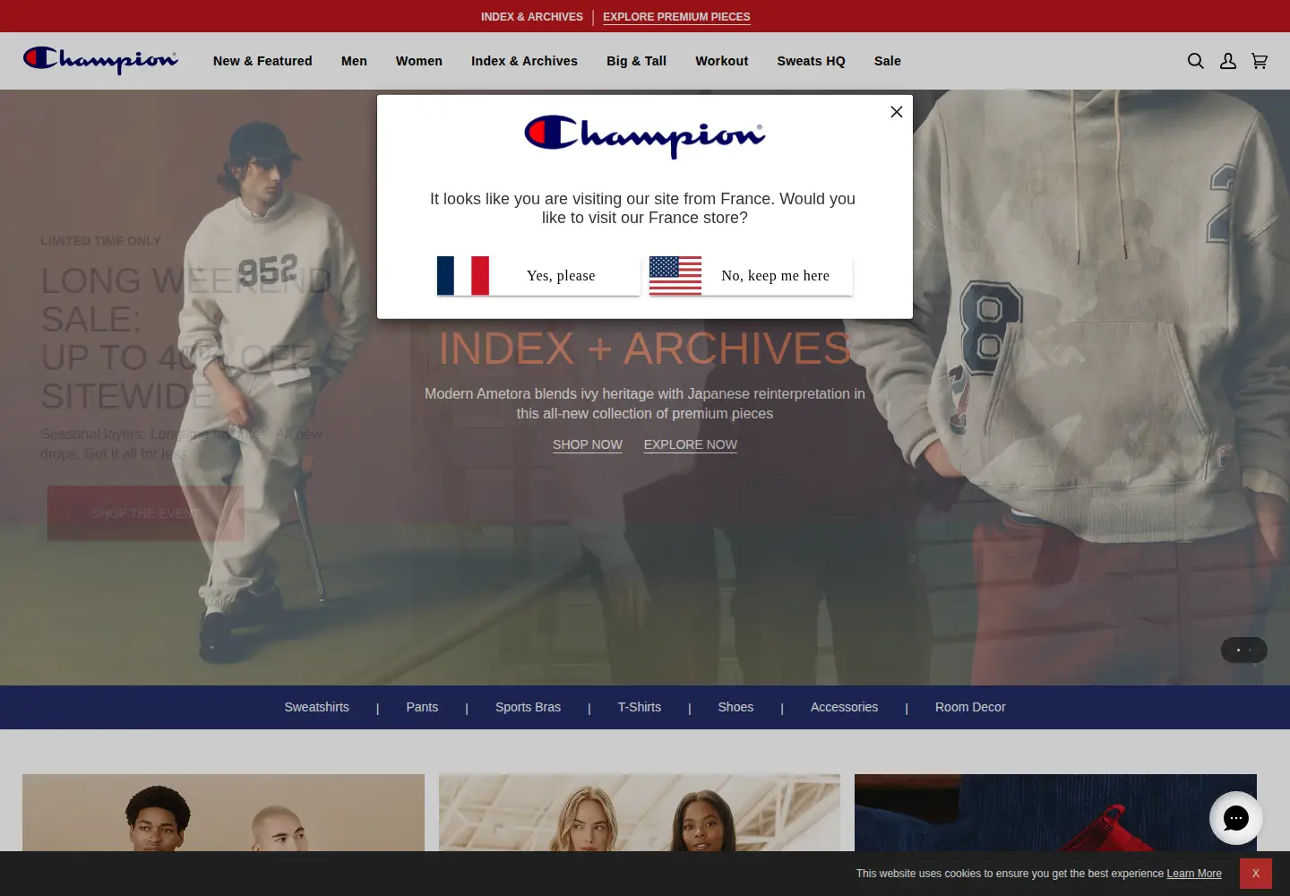 Screenshot of champion.com