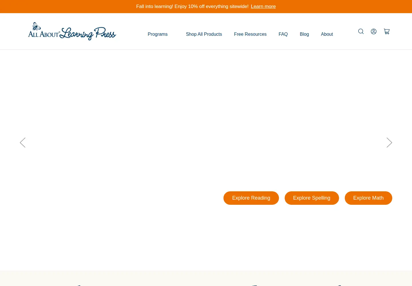 Captured homepage of allaboutlearningpress.com in the current scan