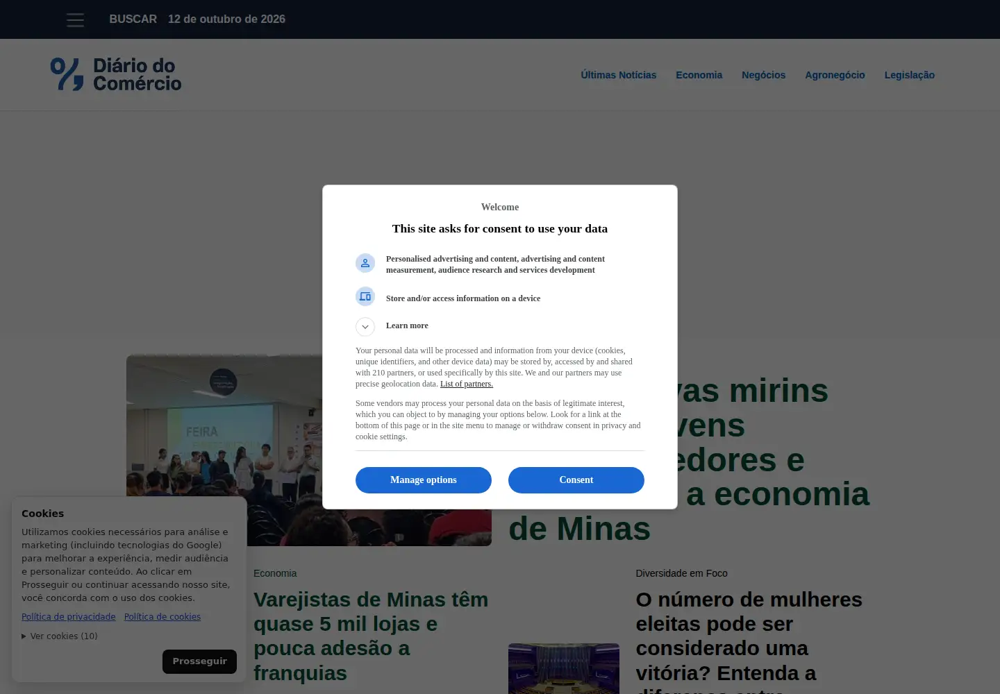Screenshot of diariodocomercio.com.br