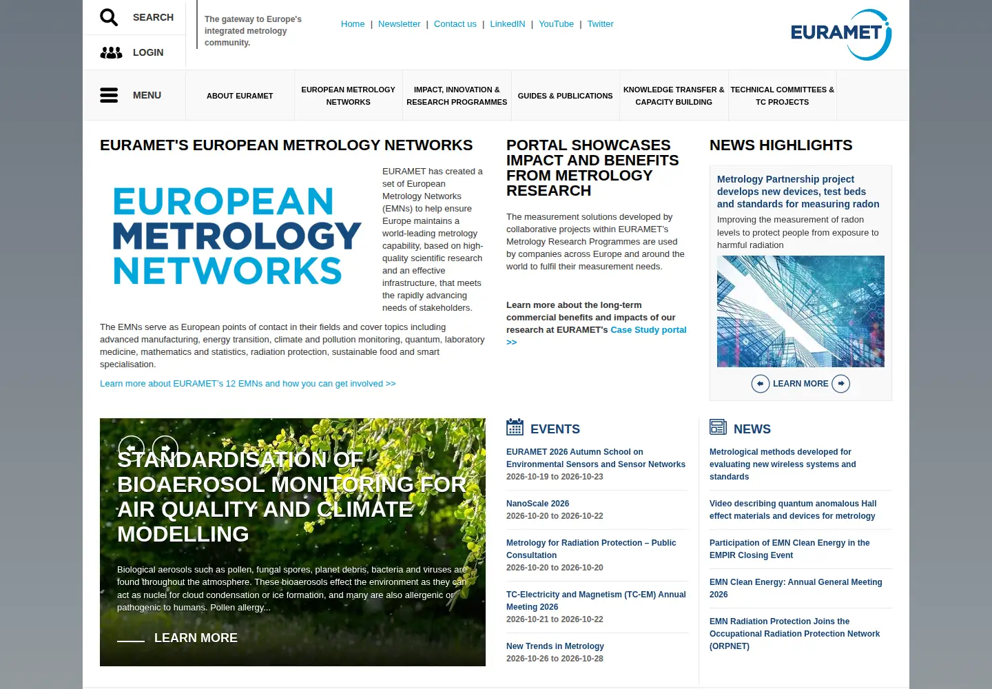Screenshot of euramet.org