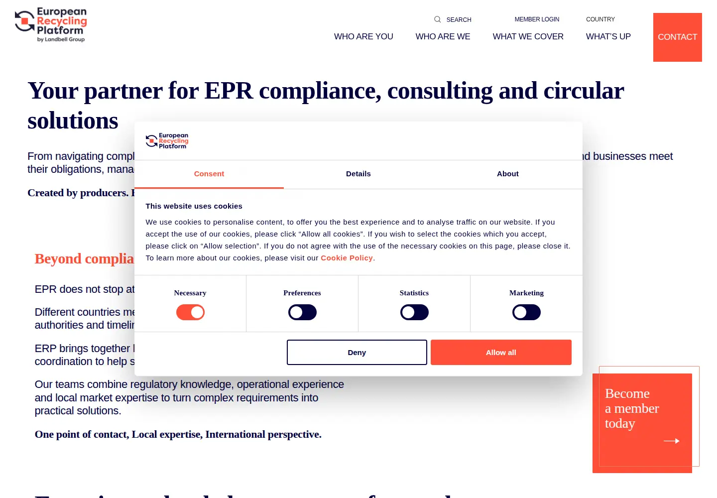 Screenshot of erp-recycling.org