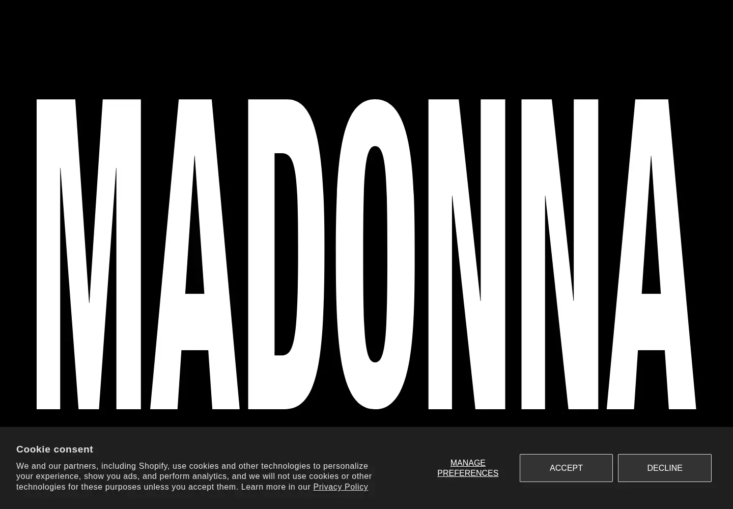 Screenshot of madonna.com