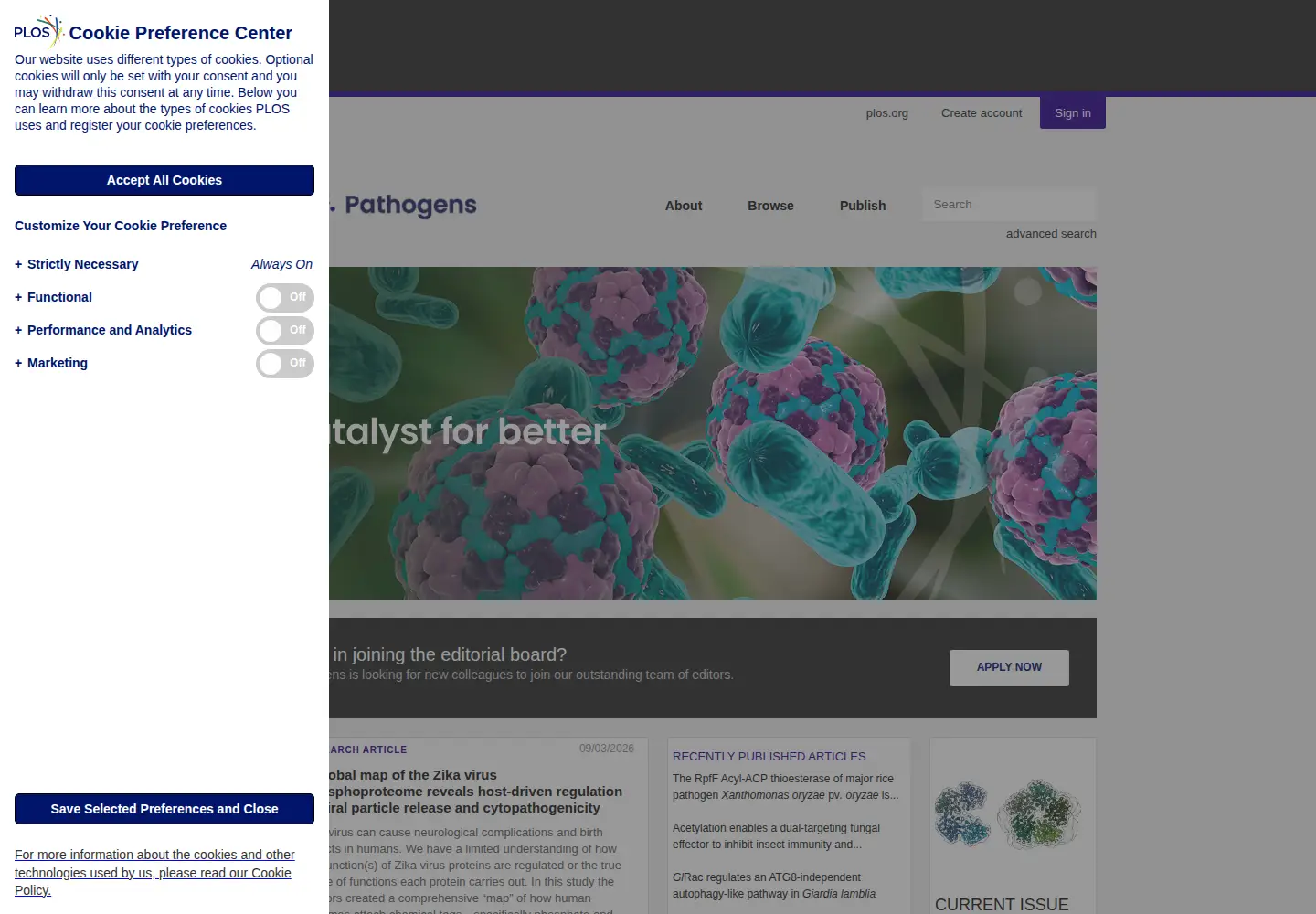 Screenshot of plospathogens.org