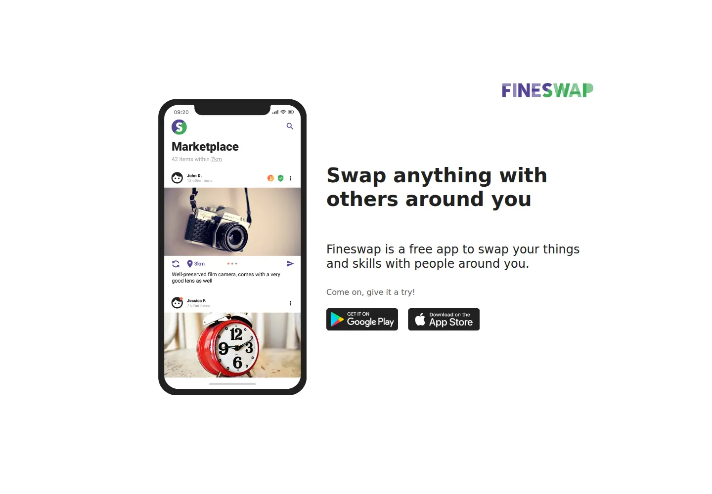 Screenshot of fineswap.com