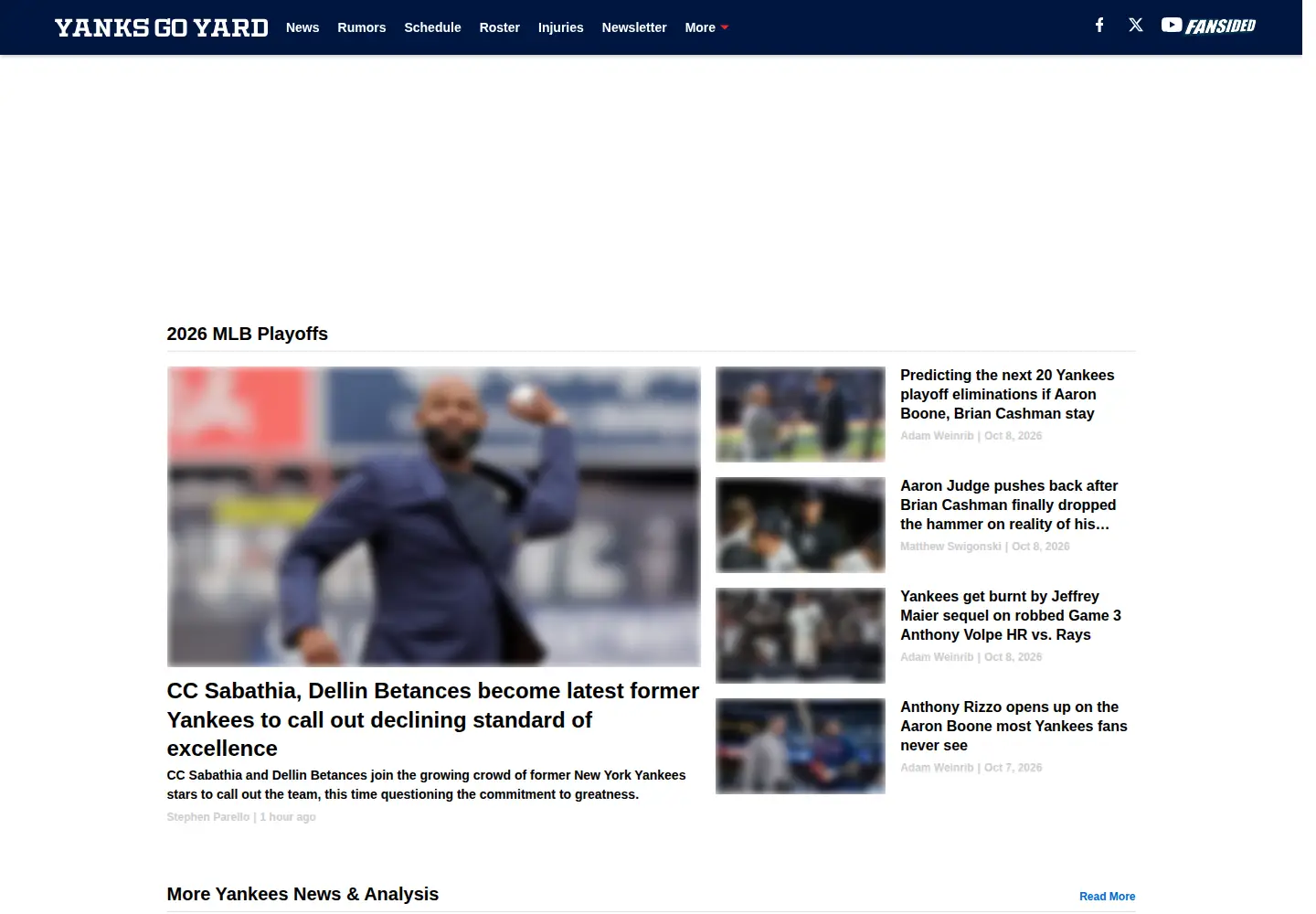 Captured homepage of yanksgoyard.com in the current scan