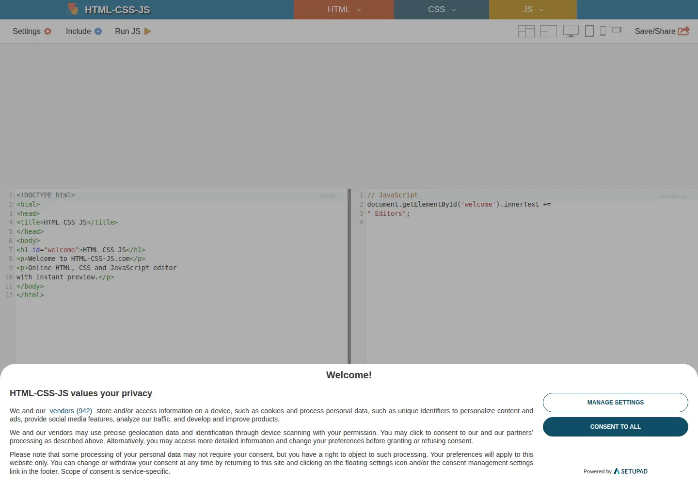 Captured homepage of html-css-js.com in the current scan
