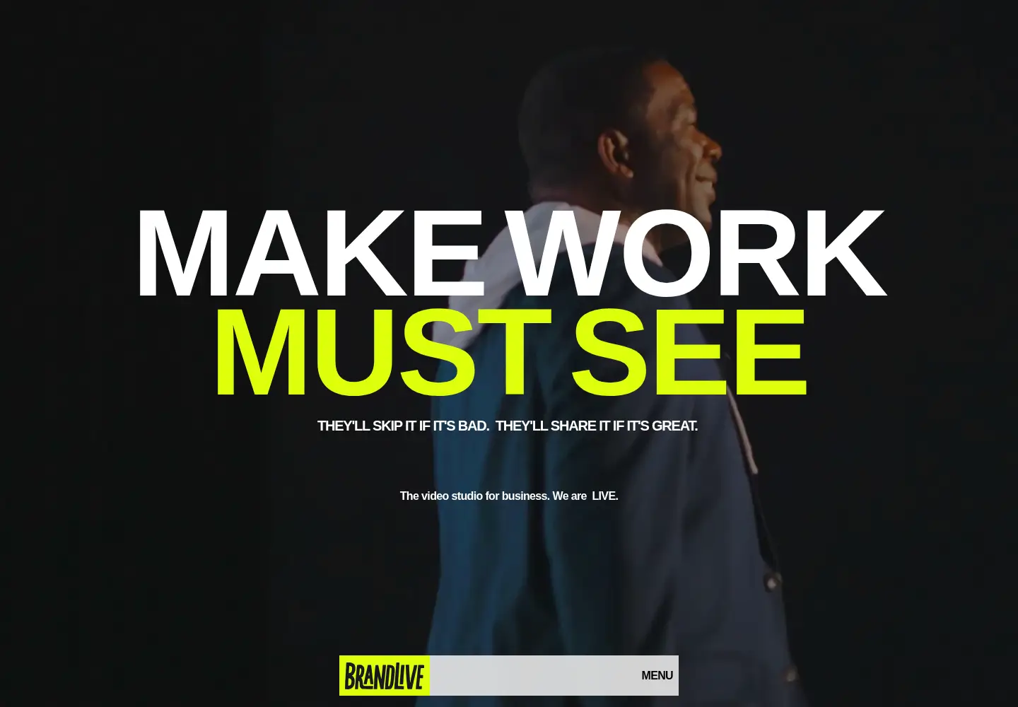 Captured homepage of brand.live in the current scan