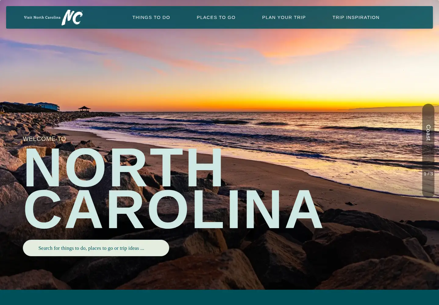Screenshot of visitnc.com