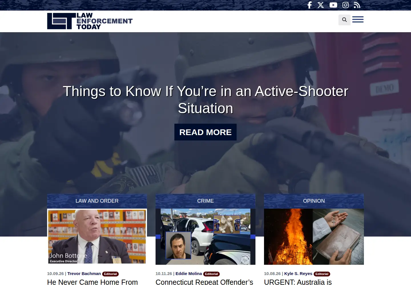 Screenshot of lawenforcementtoday.com