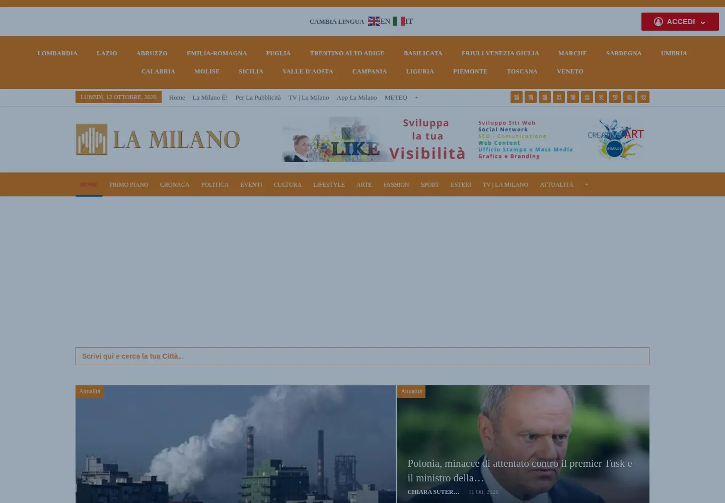 Screenshot of lamilano.it