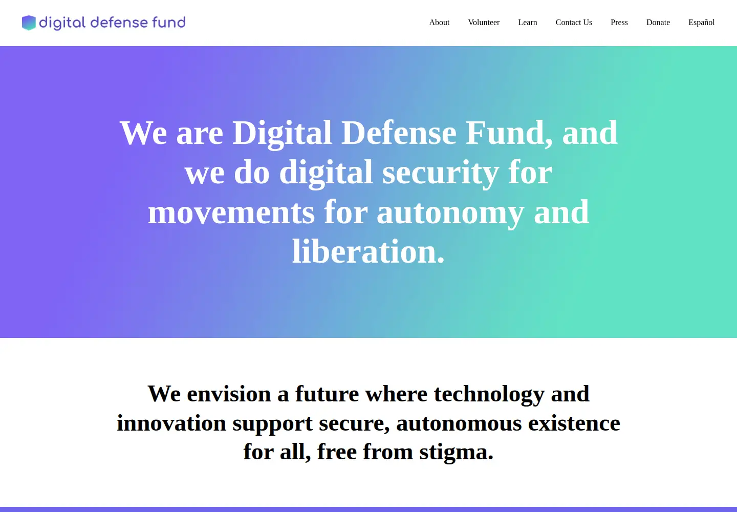Screenshot of digitaldefensefund.org