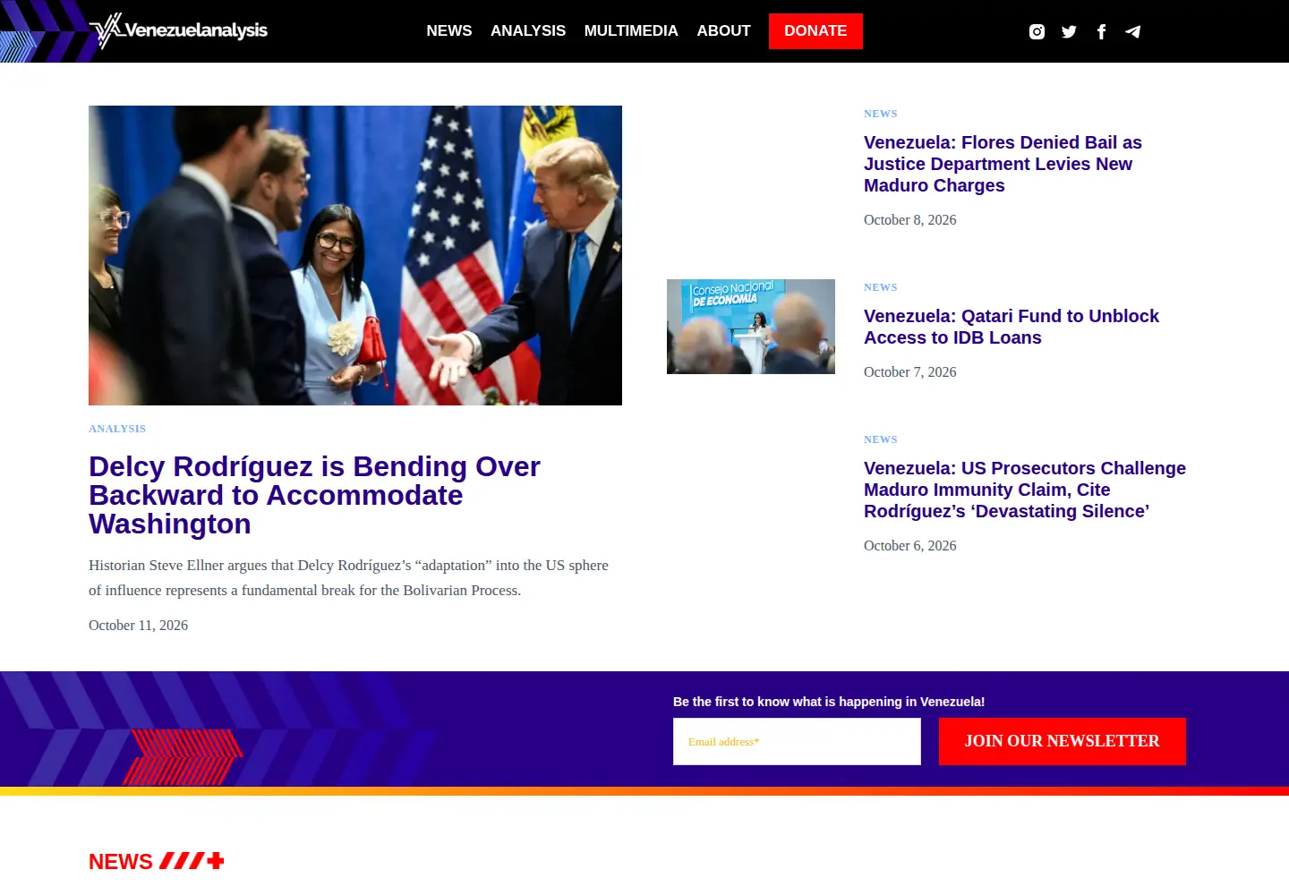 Screenshot of venezuelanalysis.com