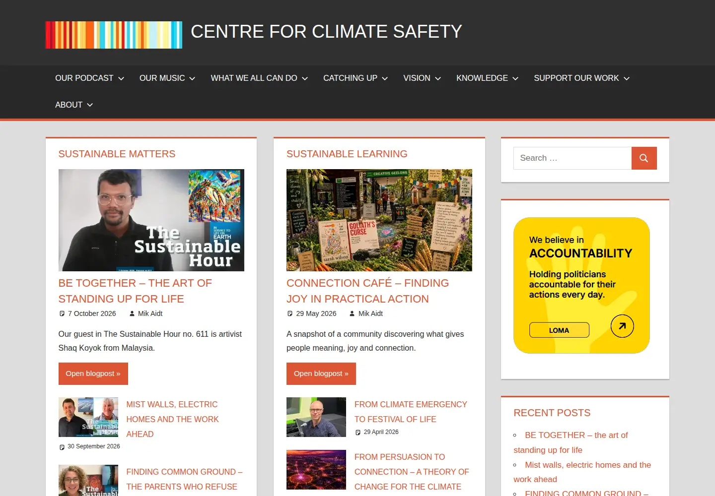 Screenshot of climatesafety.info