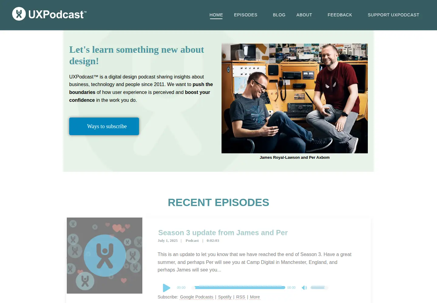 Screenshot of uxpodcast.com