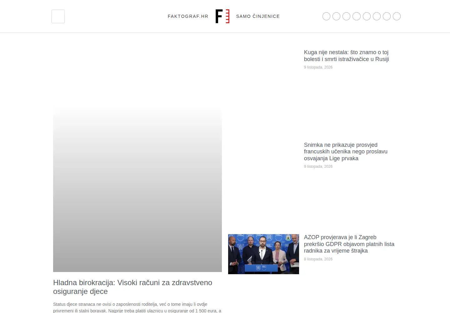 Captured homepage of faktograf.hr in the current scan