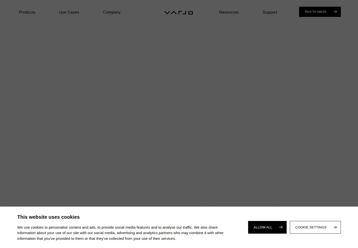 Captured homepage of varjo.com in the current scan
